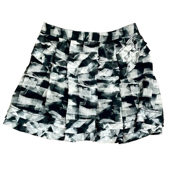 Theory Mashita Cubist Plaid Silk Mini Skirt 4 - Picture 1 of 9